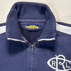 Ralph Lauren Rugby Full Zip Sweatshirt Jacket Men Sz L RRL Logo Embroidered