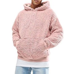 Men’s Thick Sherpa Fleeced Hoodie Winter Autumn Plush Fur Casual Jumper Sweater