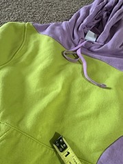 Nike Sportswear Club Color-Clash Pullover Hoodie Size S Lime Green Purple Men’s