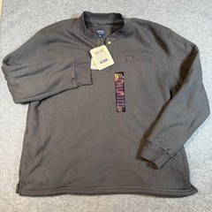 Smith’s Workwear Sweatshirt Mens 3XL Gray Sherpa Thermal Knit Henley Pullover