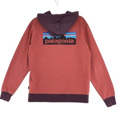 Patagonia Hoodie Mens S Organic Cotton Zip Up Two Tone Rust Plum Pullover Logo