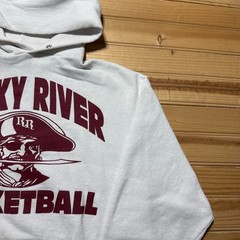Vintage 90s Rocky River Basketball Pirate Fleece Pullover Hoodie USA – Large