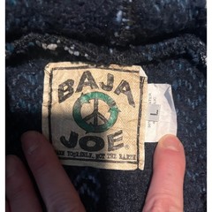 Baja Joe Hoodie Baja Hoodie Pullover Striped Blue White Black Long Sleeve