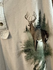 Legendary Whitetails Men’s 3XL Beige Brown Henley Pullover Sweatshirt Deer Print