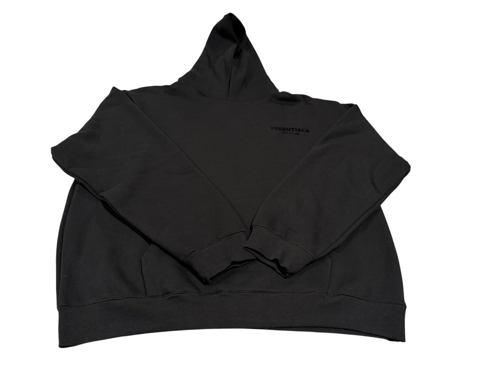 Fear of God Essentials Men’s Size XLG Stretch Limo Black Hoodie NWT