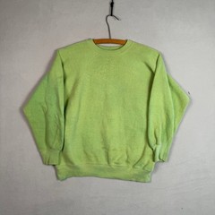 VTG 60s Sweatshirt M Green Blank Cotton Paint Marbled Fade Distressed Collegiate