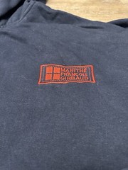 Vintage Y2K Marithe Francois Girbaud Zip Up Hoodie Sweatshirt, Navy Blue 4XL
