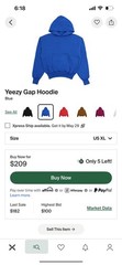 Yeezy Gap Blue Perfect Pullover Hoodie Men’s Size XL Trusted Seller Not Opened