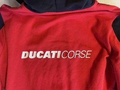 DUCATI CORSE Mens M Hoodie Full Zip Front Track Jacket, Sweat Jacket Red & Black