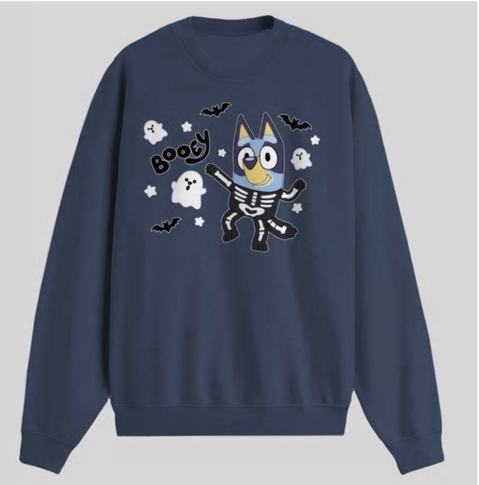 Bluey Halloween Skeleton Graphic Sweatshirt Navy Size Mens XXL