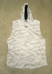 Under Armour Hoodie Men XL White Camo Performance Sleeveless Gym Training Run