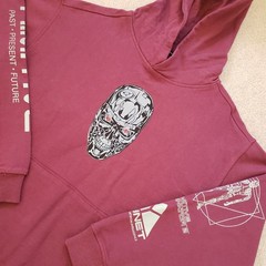 Primitive X Terminator 2 Skynet Size Medium Mens Deep Red Hoodie Skateboarding