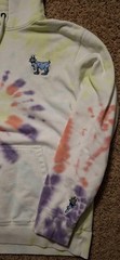 The Goat USA Adult Medium White Tie Dye Hoodie Long Sleeve Cotton Polyester M