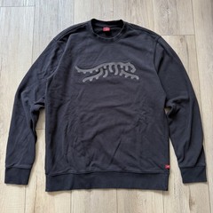 SUN DAY RED Black/Gray Icon Stitch Tiger Luar Logo Crewneck Sweatshirt Mens M