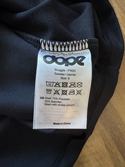 DOPE Men’s Black Long Sleeve Graphic Tee with White Logo Size S