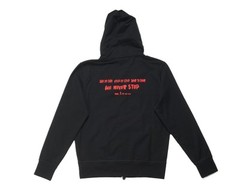 Kiton $1,250 Black Red Text Cotton Stretch Full Zip Hoodie Hooded Sweatshirt S
