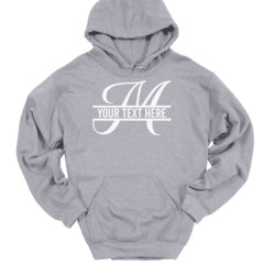 Letter M Monogram Your Text Here Custom Hooded Sweatshirt Funny Humor Hoodie