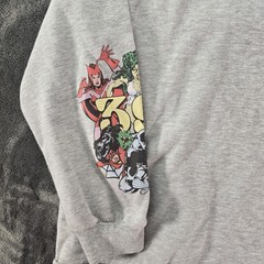 Marvel Comics Retro Avengers Sweatshirt Gray Pullover Graphic Sleeve Large L