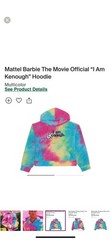 Barbie Hoodie I Am Kenough Adult XXL Rainbow Mattel Creations The Movie Official