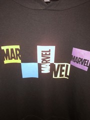 Marvel Black Classic Colorful Tile Checked Pullover Hoodie Size Mens 2 XL NWT