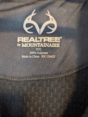 Realtree Sweatshirt Mens 2XL CAMO 100% Polyester 1/4 Zip Pull Over Outdoor
