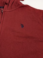 U.S. Polo Assn. Full Zip Hoodie Red Size Large L Men’s Sweatshirt Jacket 24×28