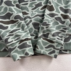 Burlebo Men Green Duck Camo Print Hunting Pullover Fleece Hoodie Sweatshirt M