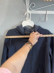 Eddie Bauer Men’s Large Everyday PO Hooded Sweatshirt, Navy, Cotton / Polyester