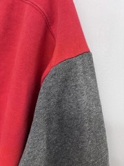 Nike Red Gray Fleece Pullover Sweatshirt M Embroidered Logo Long Sleeve Crop M/L