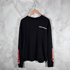 Heron Preston Sweatshirt Black Crewneck Text Graphic Size M Designer Streetwear