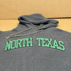 North Texas Hoodie Mens Medium Gray JanSport Fleece Pullover College Embroidered