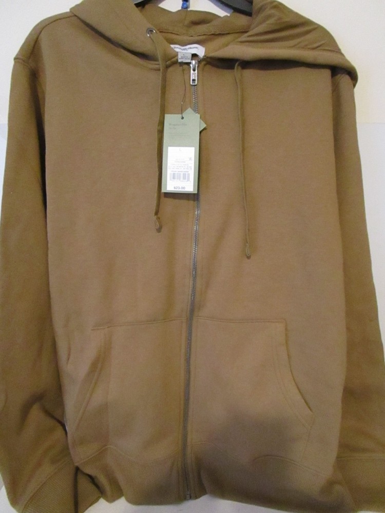 Goodfellow & Co Hooded Ultra Soft Fleece Zip-up Mens Sweatshirt Brown Size L