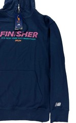 NEW New Balance New York City Marathon 2024 Finisher Hoodie Blue Mens Size L
