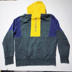 VTG 90s Wu Wear Hoodie Wu-Tang Clan Embroidered Logos Hip Hop Rap Colorblock S