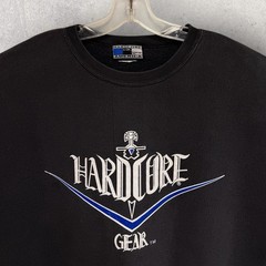 Vtg 90’s Hardcore For Life Workout Gear Sweatshirt 2XL 27”x28” Weight Lifting
