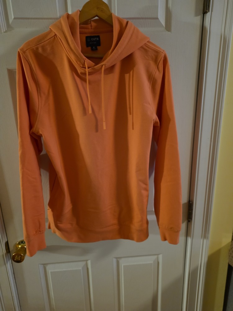CUTS Brand Mens/Womens Size. M Split Hem Pullover Sweatshirt Hoodie, Coral