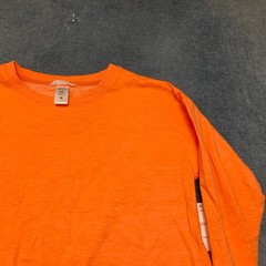 Jockey Sweatshirt Mens Medium Orange Rayon Stretch Side Slit Cozy Fleece Lined