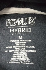 Peanuts Walking Abbey Road Hybrid Hoodie Mens Medium Black White Fleece Lined