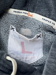 Vintage 00s Triple Five Soul 555 Hoodie Sweatshirt Faded Grey Red Y2K Size L
