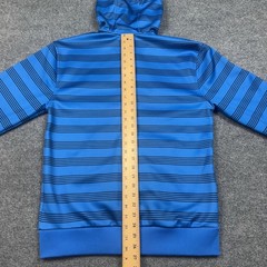 Burton Hoodie Sweatshirt Mens Small Blue Full Zip Fleece DRYRIDE Logo Stripe