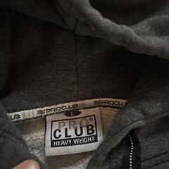 PRO CLUB Mens Dark Gray Hoodie Sweatshirt Pullover Heavy Size Large