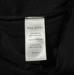 NEW Hill City Heavyweight Fleece Graphic Hoodie Mens Size Small Black Zip Pocket