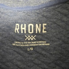 Rhone Weekend Pullover Henley Mens Large Blue Midweight Quilted Fabric *READ