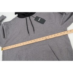 Hugo Boss Sullivan 20 Hoodie Mens Medium Gray Black Tan Colorblock Striped New