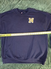 US Naval Academy NAVY Crewneck Sweatshirt USNA Varsity Letter Patch ~ XL