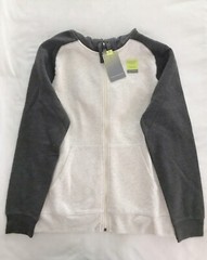 Men’s $40 Tek Gear Ultrasoft Dark Gray/Oatmeal Full Zip Fleece Hoodie Size S NWT