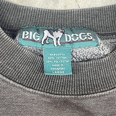 Vintage Big Dogs Embroidered Crew Neck Sweatshirt Men’s Size L Gray