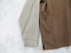 Haggar Sweathshirt Mens Large Brown Microfiber with Beige SleevesPolyester Blend