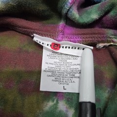Size LARGE Vintage Red Eraser Tie Dye Hoodie Sweater Green Brown Blue Purple 90s