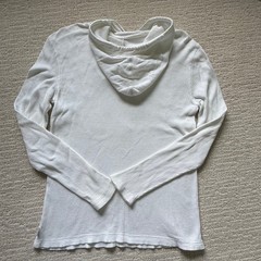 Modern Culture White Waffle Knit Henley Thermal Hoodie 100% Cotton Med
